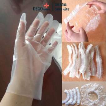 Set nilon bảo vệ khi nhuộm ủ tóc - túi nilon ủ tóc, bao tay nilon, găng tay nilon, mũ nilon trùm đầu khi nhuộm tóc, bọc nilon bảo vệ tai