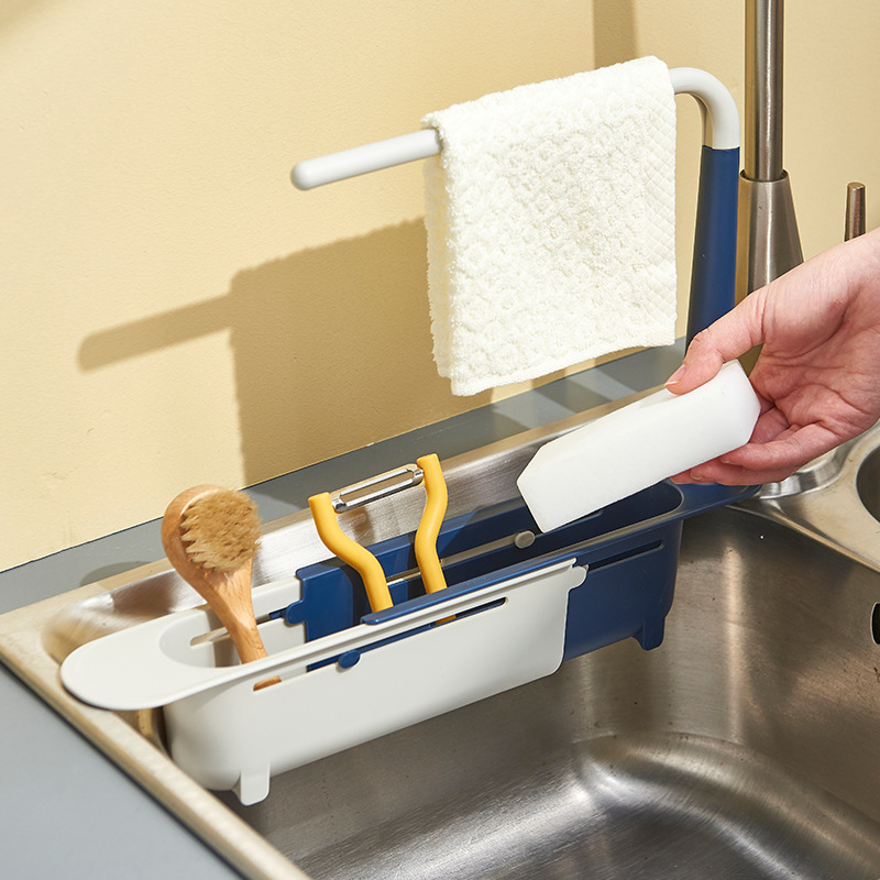 Kính thiên văn kệ bồn rửa nhà bếp tổ chức xà phòng miếng bọt biển giữ cống giá giỏ lưu trữ nhà bếp tiện ích phụ kiện công cụ