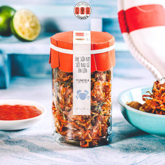 Ghẹ sữa rim sốt rau củ ăn liền, 135g, hũ, mẫu tobita, Yumsea