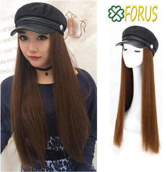 Tóc giả gắn nón lưỡi trai thẳng dài, tóc giả nữ Sỉ 115k