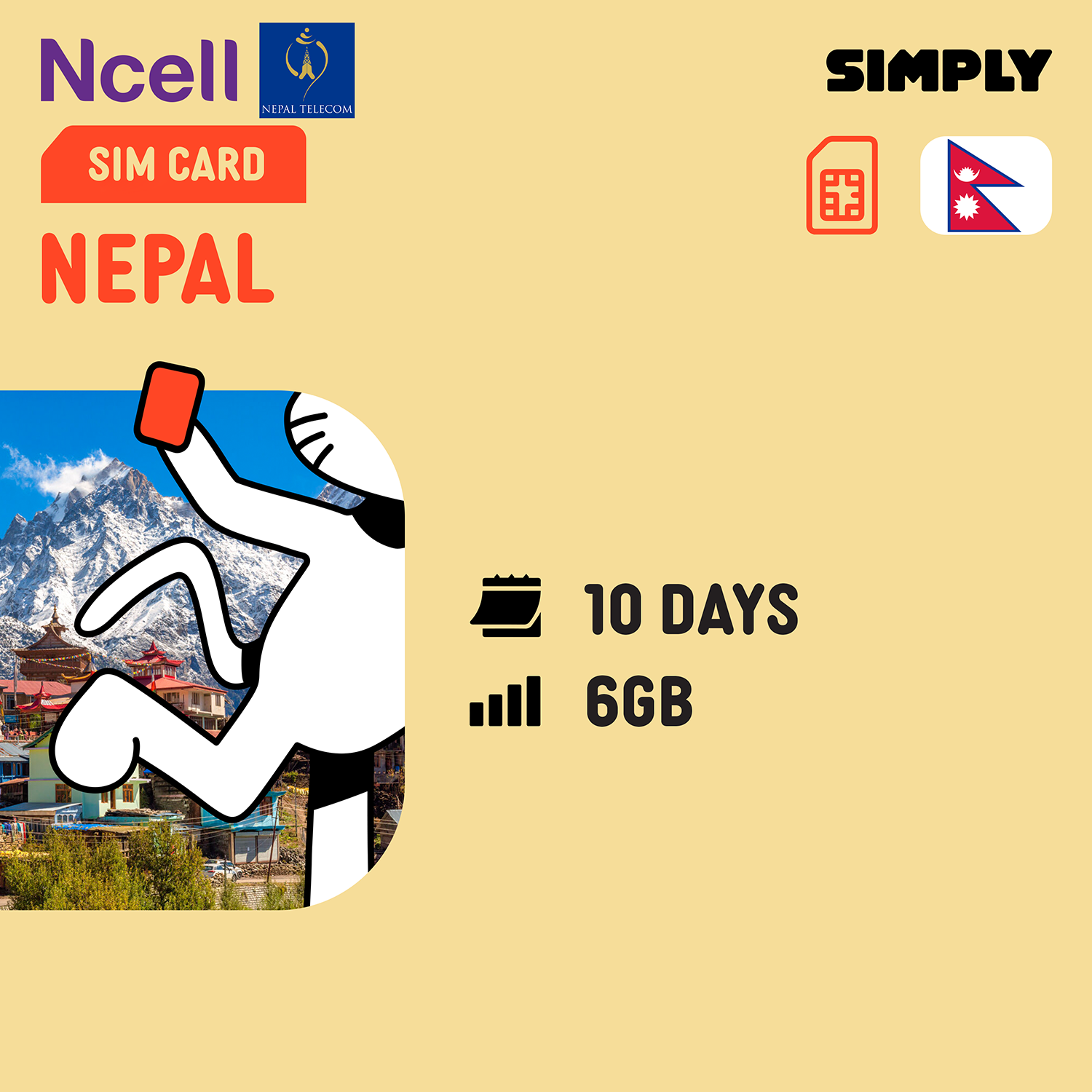 Nepal Sim Card - 10 Days 6Gb + Unlimited Data, No Registration Required |  Lazada Singapore