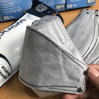 Khẩu trang y tế 4D Mask KF94 màu xám kiểu Hàn Quốc 4 lớp kháng khuẩn, kháng bụi mịn lên đến 95%, đạt tiêu chuẩn ISO khẩu trang y tế, khẩu trang 3d mask, khẩu trang 3d land mask