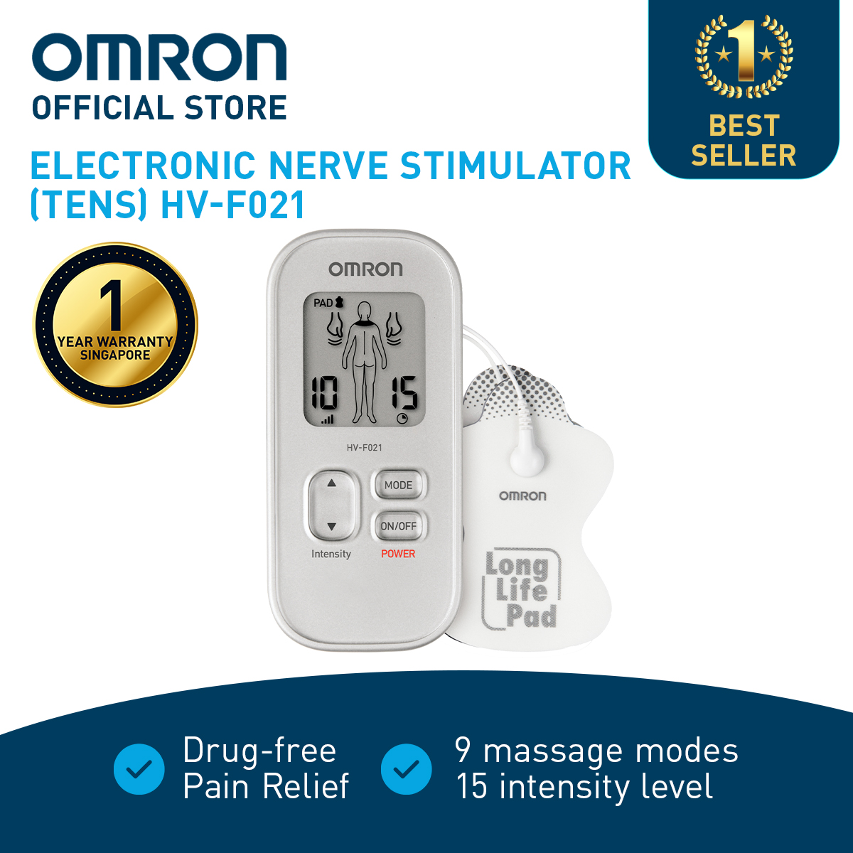 OMRON Low Frequency Massager HV-F021-W White 1pc 