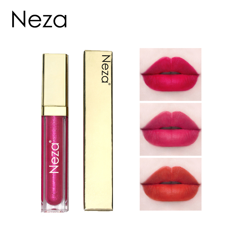 Gambar Neza Matte Velvet Lip Glaze 24 Hours Waterproof Long Lasting Lipstick Pearlescent Lip Gloss Non Stick Cup 30 Colors Makeup Lip Gloss Long wear Lip Tint 11# 20#