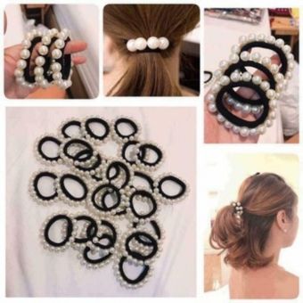 buộc tóc dễ thương cho bạn gái gắn hạt xung quanh