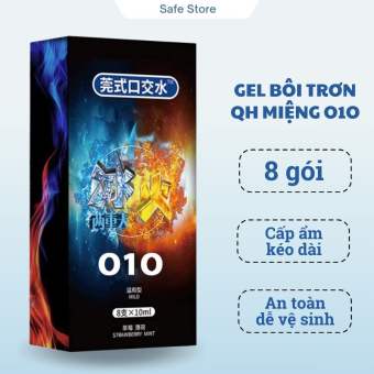 Gel băng lửa Oral sex Water, nước thần tình yêu gel băng hỏa 1 hộp 8 gói ( 4 hồng + 4 xanh)