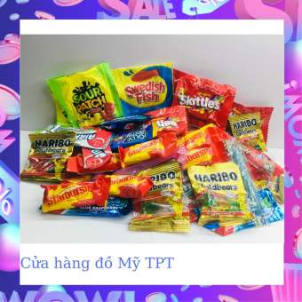 Kẹo mỹ Skittles Haribo Swedish Fish Starburst Sour Patch Twizzlers Sour Punch Airheads Jolly Rancher-Cửa hàng đồ Mỹ TPT