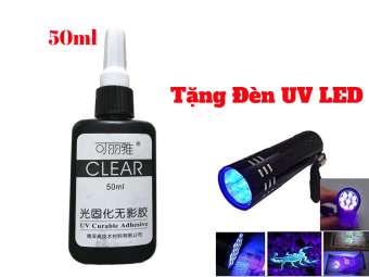 Combo Keo UV Dán Mica Dán Kính Bysun Trong Suốt 50ml và UV LED