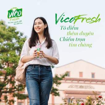 1 HỘP NƯỚC DỪA XIÊM VICO FRESH 330ML -  MUA 6 HỘP TẶNG 1 MÓC KHÓA VICO FRESH