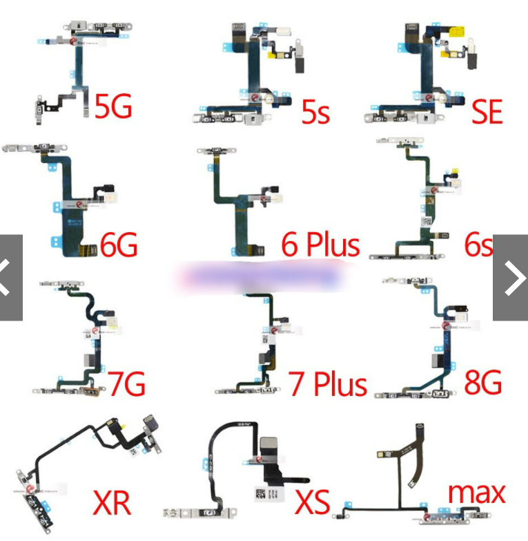 Dây nút nguồn, volume i.p.h.o.n.e. 5/5s/5c/6/6s/6plus/6splus/7/7plus/8/8plus/x/xs/xr/xsmax zin tháo máy