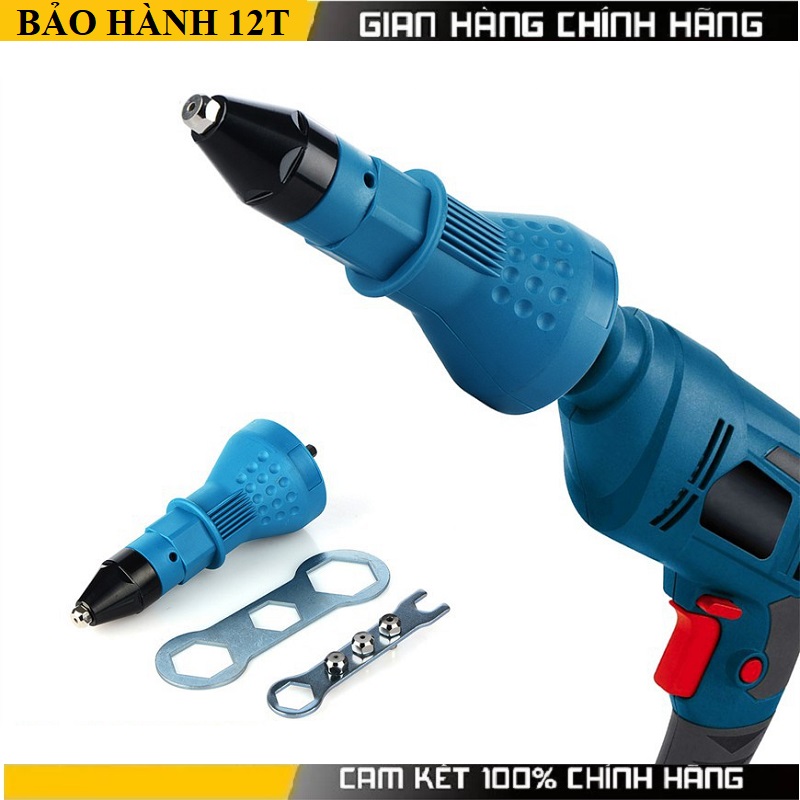 Đầu rút rive - đinh tán Đầu rút rive-đầu rút đinh tán Chức năng: Chuyên rút rive Tốc độ quay : 1.000 vòng/phút Lực siết : 11Nm Đầu kẹp lục giác : 6.35mm