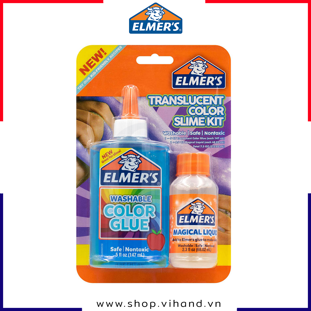 [HCM]Bộ sản phẩm mini làm slime Elmer’s Washable Color Glue Slime Kit – Blue