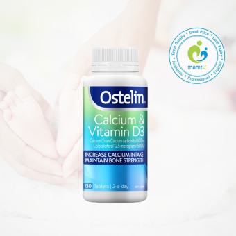 Canxi bầu (130v) bổ sung Canxi và D3 phát triển xương và răng cho bà bầu, mẹ cho con bú Ostelin Calcium & Vitamin D3, Úc