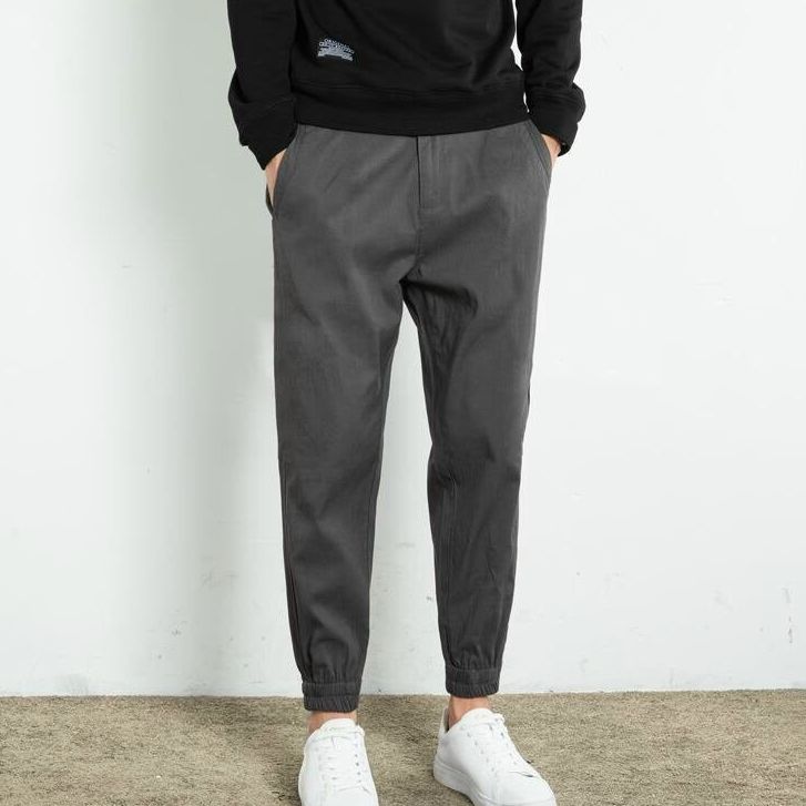 Quần Kaki Nam Trơn Basic Chất Kaki Dày Dặn Co Giãn Ống Túm Quần jogger nam