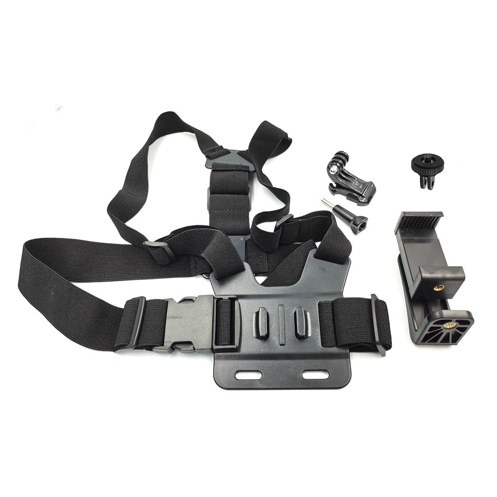 [HCM]Dây đeo ngực cho điện thoại, CAMERA hành trình gopro gồm 5 món Dây đeo ngực + J mount + ốc vít dài + ốc chuyển đổi + kẹp điện thoại sử dụng cho đi phựot xe máy, xe đạp, du lịch.