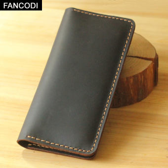 Ví Da Thật Crazy Horse Cổ Điển Thủ Công Ví Da Nam Dài Ví Cầm Tay Ví Nam Kẹp Tiền Túi Đựng Tiền JJ