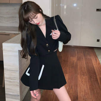 Sét vest 2 món áo croptop chân váy rời