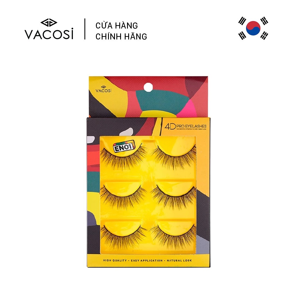 Vacosi hộp 3 cặp lông mi giả 4d pro eyelash #en01