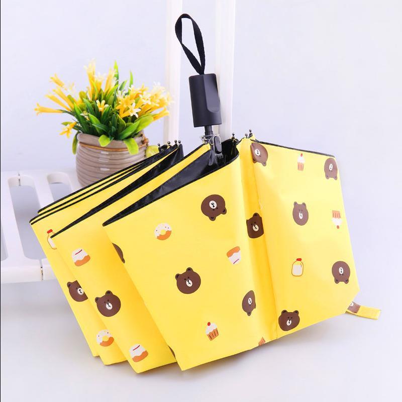 Dù gấp gọn họa tiết gấu - Ô hình gấu Brown, dù che nắng mưa - Dù chống tia UV bảo vệ da