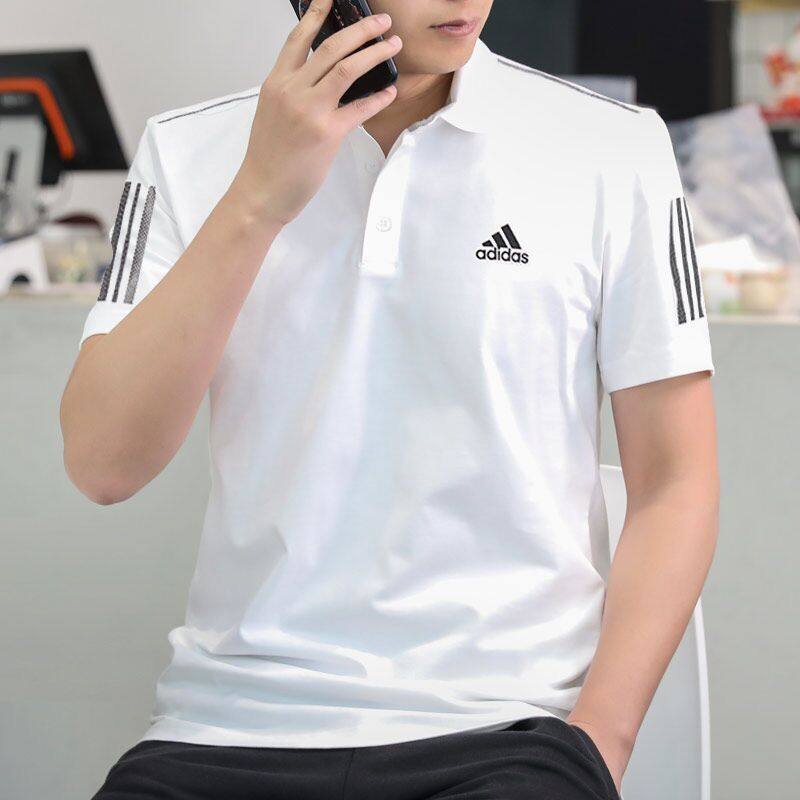 Ưu Đãi Đặc Biệt ADIDASeˉ Áo Polo Công Sở Cho Nam Áo Thun Thường Ngày Ngắn Tay Màu Trắng Đen 2 Màu