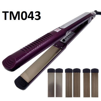 Máy Duỗi Tóc, Uốn Tóc Tại Nhà Đa Năng 3in1 TM043 Có Nút Điều Chỉnh Nhiệt Độ Tiện Lợi, Lưỡi Dập, Lưỡi Làm Từ Hợp Kim Rất Bền Bỉ + Kèm 3 Lưỡi.