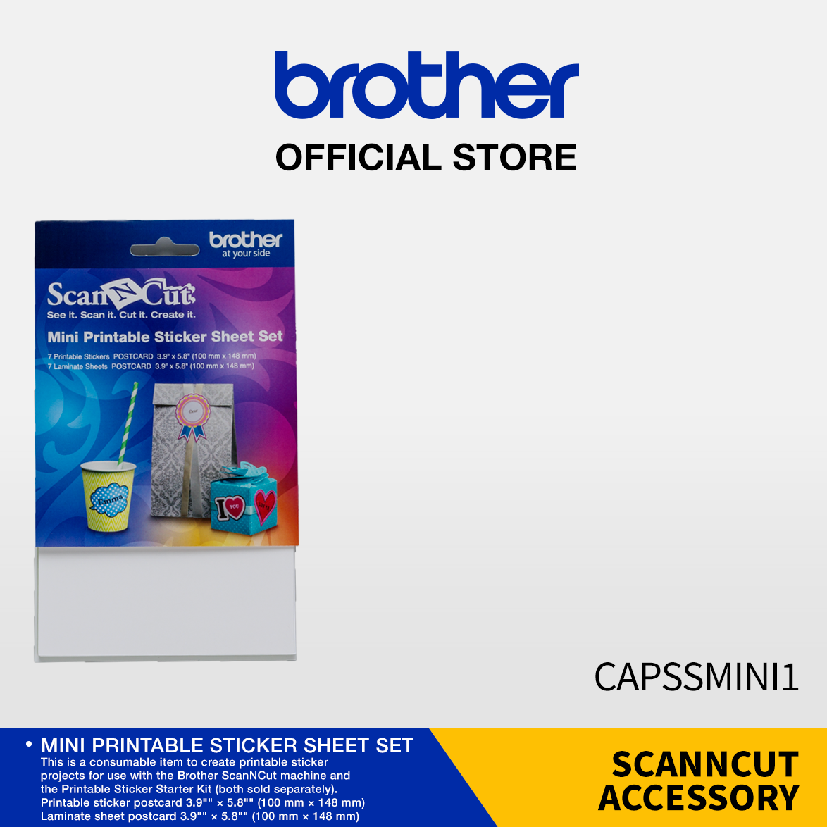 Brother CAPSS1 Printable Sticker Sheets For Use With The Scan n Cut