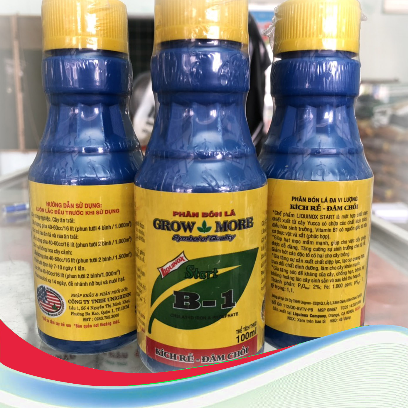 Phân bón lá đa lượng vitamin B1 Grow More – – Kích thích ra rễ, đâm chồi, dưỡng lá.