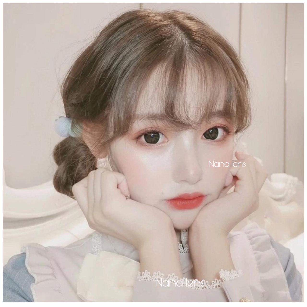 Lens - Kính áp tròng màu đen búp bê giãn tròng to có đủ độ từ 0 đến 6 độ (Dùng trong 12 tháng) tặng kèm khay