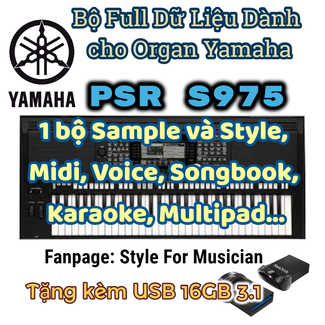 USB 1 Bộ Sample ghép Khánh Linh, Lê Nhâm,KBN, Minh Long An, NPQ, PSM ORGAN Yamaha Psr S975 + Tặng kèm 1 bộ full dữ liệu đi show.