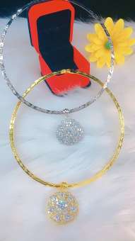 Kiềng & Mặt Đính Đá Cao Cấp - Kiểu Dáng Hàn Quốc - Givishop - D1609436 - ( Cam Kết Không Đen, Không Ngứa, Chất Liệu Bạc Pha Hợp Kim Cao Cấp ) - vòng cổ đôi, vòng bạc nữ giá rẻ, vòng bạc nữ giá rẻ, vòng bạc giá rẻ, dây chuyền rẻ