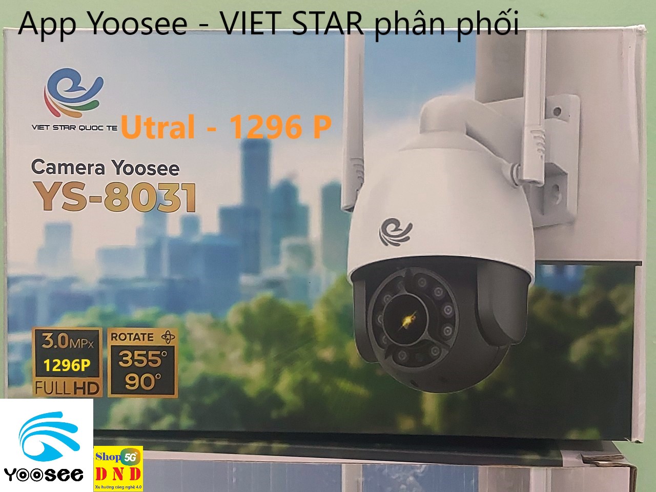 Camera yoosee ys 8031 - 3.0mpx , utral hd, ip wifi, xoay 360 độ, chống nước - viet star phân phối