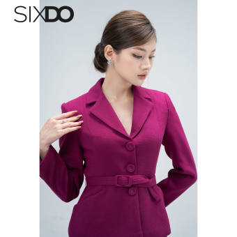 Áo Vest nữ dài tay phối đai eo SIXDO