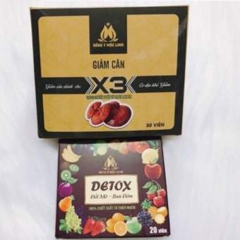 Mẫu mới - Giảm Cân Slim X3 Đông Y Mộc Linh + Tặng 20 viên detox ban đêm