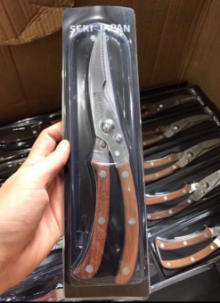 Kéo cắt Gà, Vịt cán gỗ Seki Japan