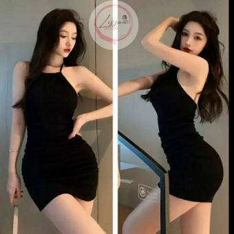 Đầm body ngắn cổ yếm cột dây xinh xắn 04 (Giá sỉ)