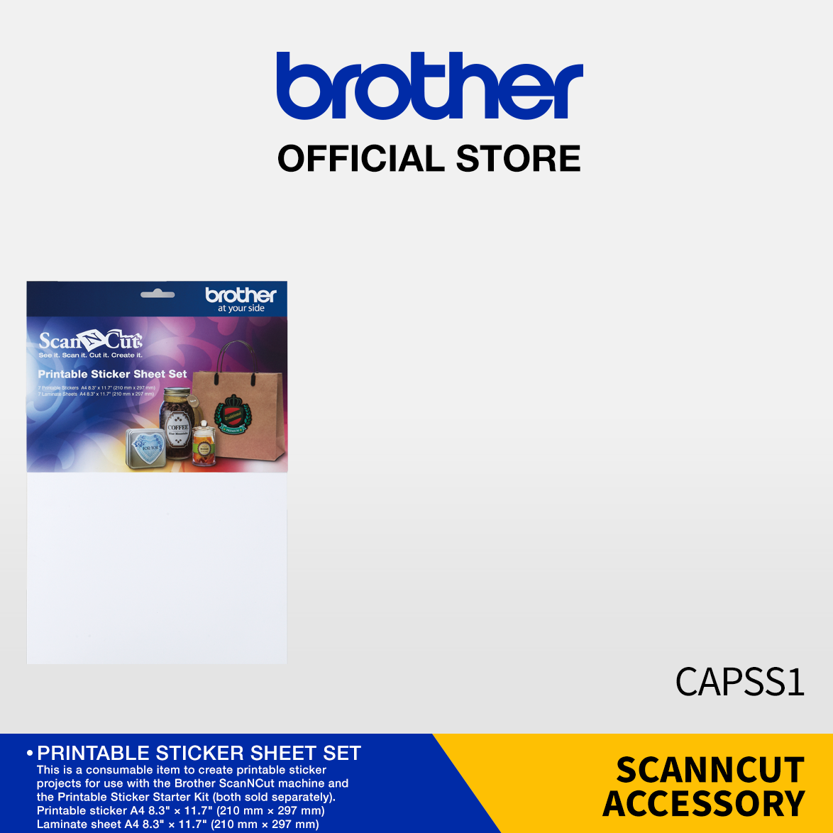 Brother CAPSS1 Printable Sticker Sheets For Use With The Scan n