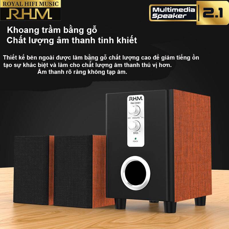 Loa vi tính 2.1 royal hifi music rhm rm-220 – mẫu bán chạy của rhm trong phân khúc bình dân
