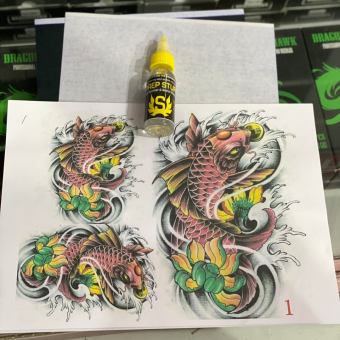 Combo : 10 Hình xăm mẫu + 2 Giấy than + Gel scan hình
