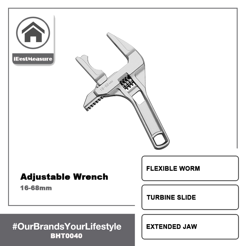 iBestMeasure Đa chức năng Cờ lê có thể điều chỉnh Hợp kim nhôm mở lớn Cờ lê mở rộng Dụng cụ sửa chữa cờ lê đa năng cho phòng tắm vít ống nước （Cờ lê 3 kiểu）