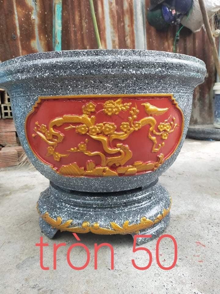 Khuôn chậu tròn 50 abs cao 30cm có chân kỷ