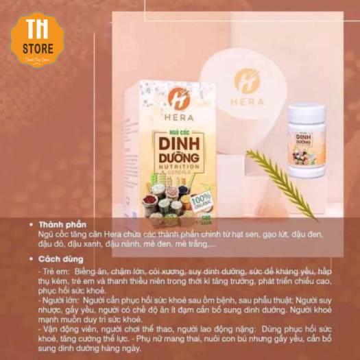 NGŨ CỐC DINH DƯỠNG TĂNG CÂN HERA - Sản Phẩm Cao Cấp Chính Hãng - Đã Được Kiểm Nghiệm và Công Bố - Thanh Hợp Store