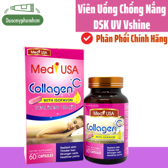 Viên uống đẹp da MediUSA Collagen +C 120mg hộp 60 viên