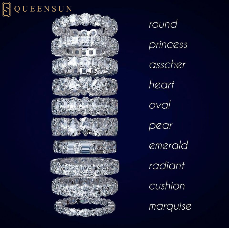 Queensun High Version18k Gold Row customize Diamond Ring Female  Full Diamond Couple Ring Index Finger Stacking Gypsophila18k 钻石排戒 戒指diy，ins，designer ring，Korea，ring for  women