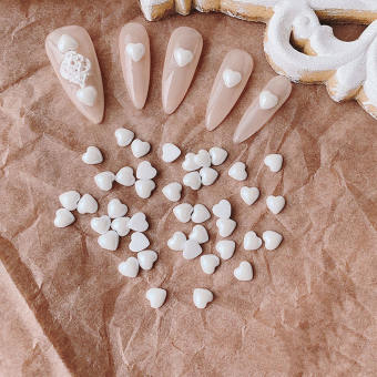 BAIXL 50 Phụ Kiện Làm Móng Tay, Hạt Charm Kim Cương Giả Nghệ Thuật Làm Móng 3D Thời Trang Tự Làm Đồ Trang Trí, Trang Trí Móng Tay Nghệ Thuật Trang Sức Kim Cương Trái Tim