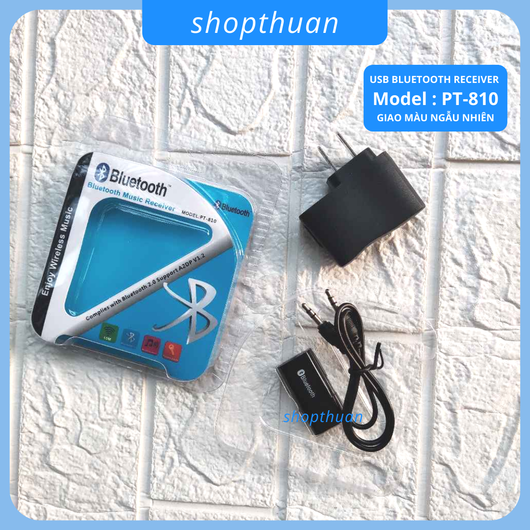 [HCM]Usb Bluetooth PT-810 + Adaptor - kết nối cổng AUX biến loa thường thành loa bluetooth 2.0