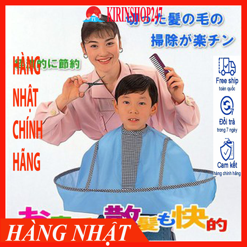Áo choàng cắt tóc có khay hứng Hàng Nhật Chính Hãng