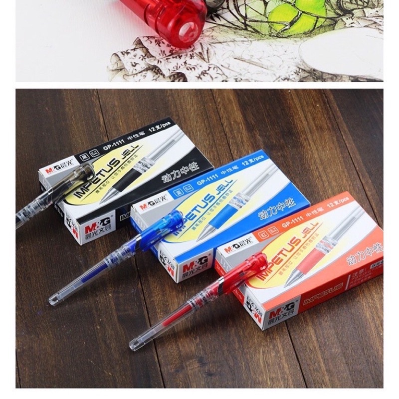Bút gel m &g 0.7m đỏ đen xanh luyện viết chữ- bl33