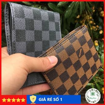 Ví nam LV, ví da nam mini dáng ngang thời trang sành điệu, bóp nam cao cấp, VDN008