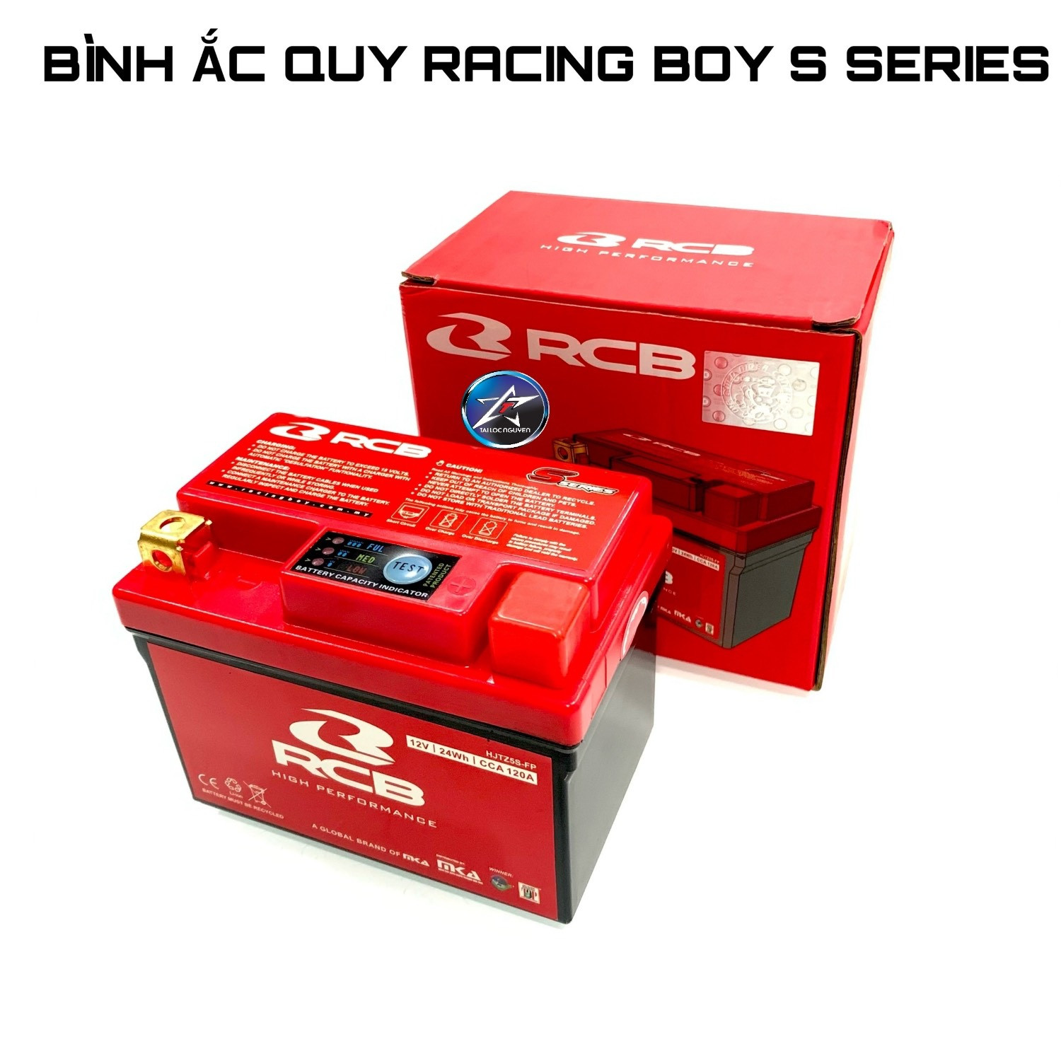 Ắc quy lithium RCB chính hãng công suất 12V 24W