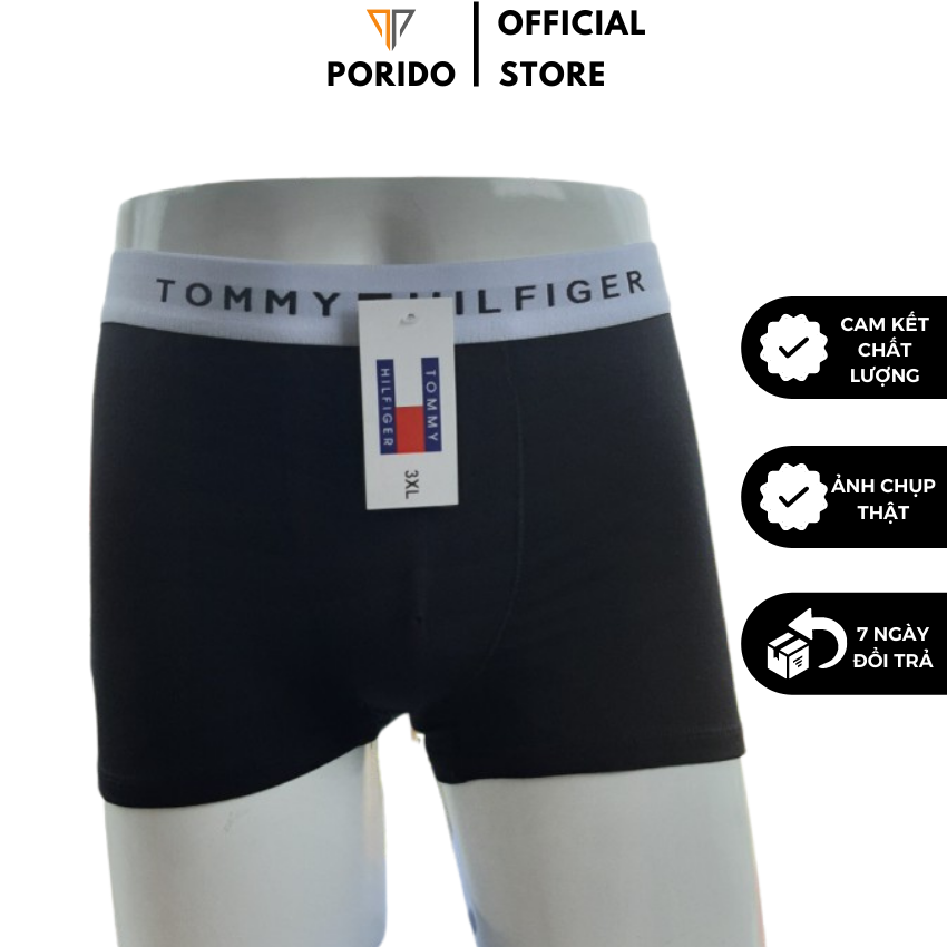 Combo 10 quần sịp đùi nam boxer cao cấp Porido Tomy, quan lot nam đẹp cotton lạnh thấm hút mồ hôi, co giãn tốt